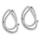 14K White Gold Lab Grown VS/SI+ G+ Dia Teardrop Fashion Hinged Earrings